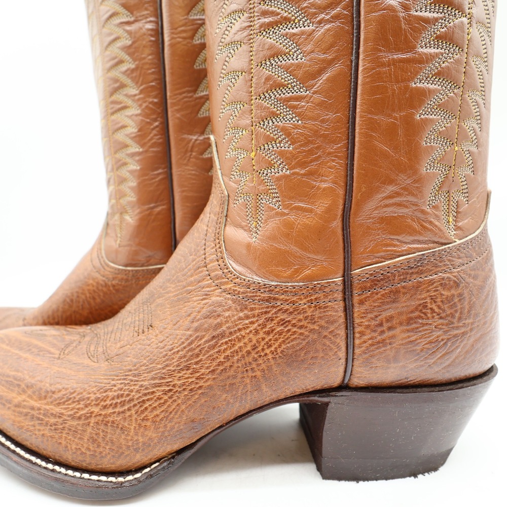 Wrangler Vintage Western Boots Mens 8.5D Brown Glazed Shoulder Leather NWT - Picture 5 of 16